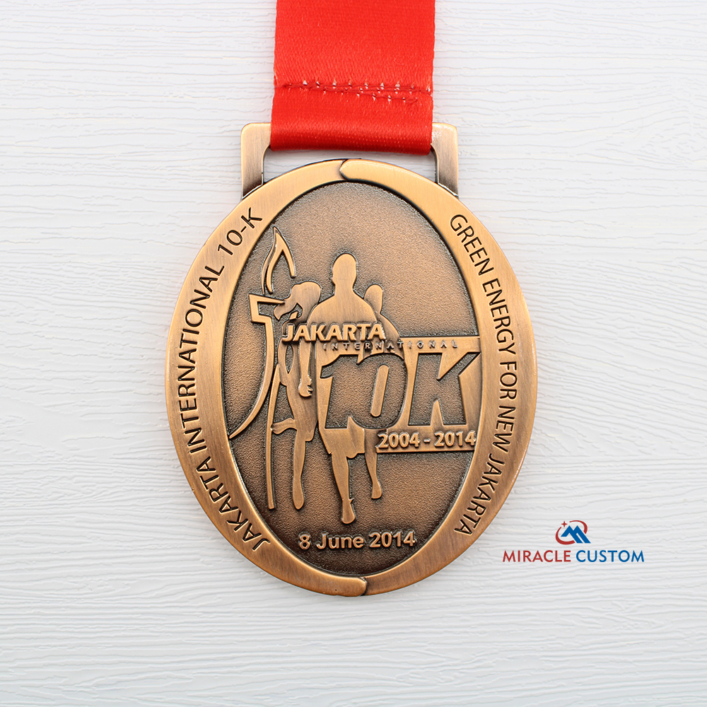 Custom Jakarta International 10K 2014 Road Race Running Medals