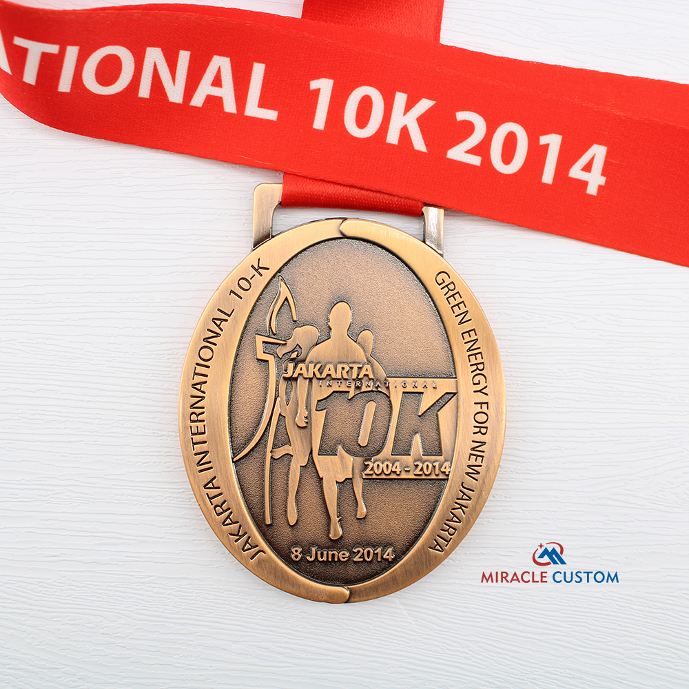 Custom Jakarta International 10K 2014 Road Race Running Medals