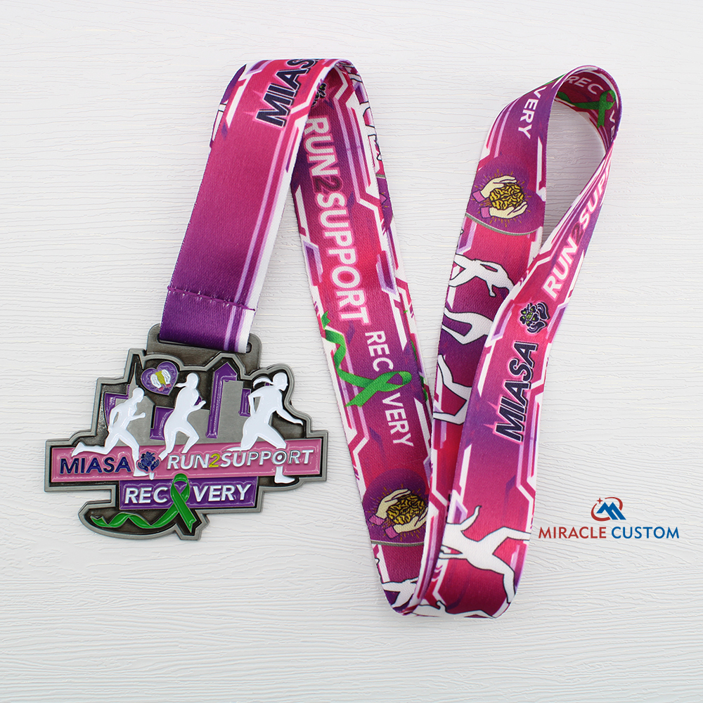 Custom Miasa Run 2 Support Recovery Fun Run Medals