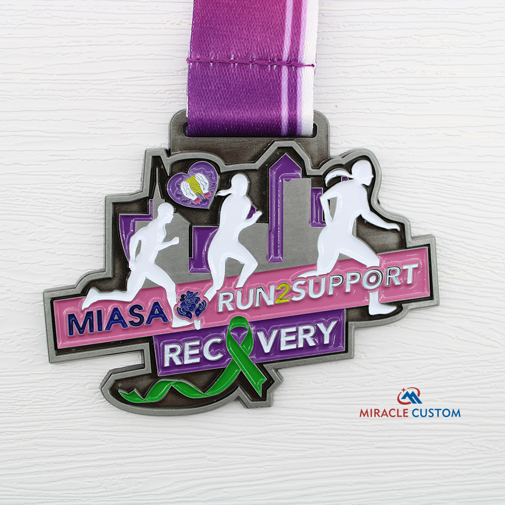 Custom Miasa Run 2 Support Recovery Fun Run Medals