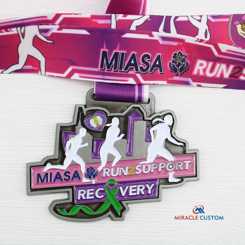 Custom Miasa Run 2 Support Recovery Fun Run Medals