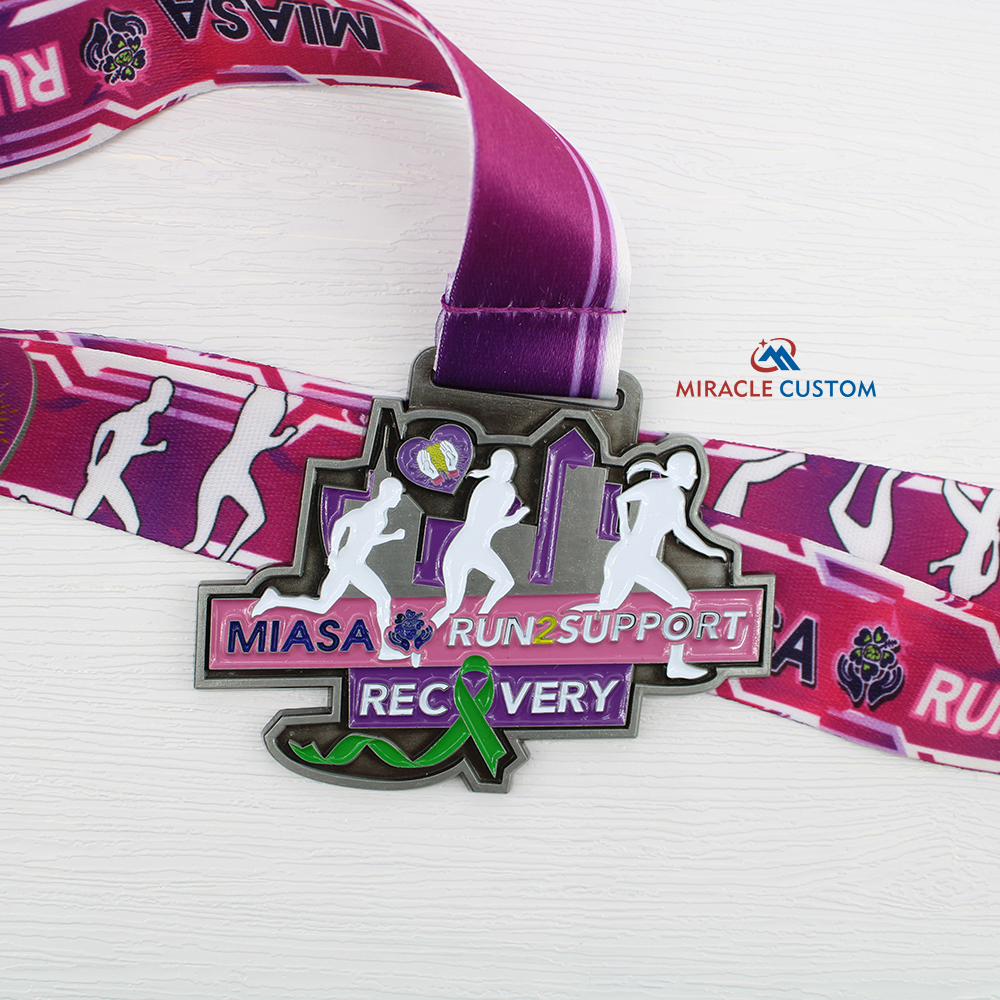 Custom Miasa Run 2 Support Recovery Fun Run Medals