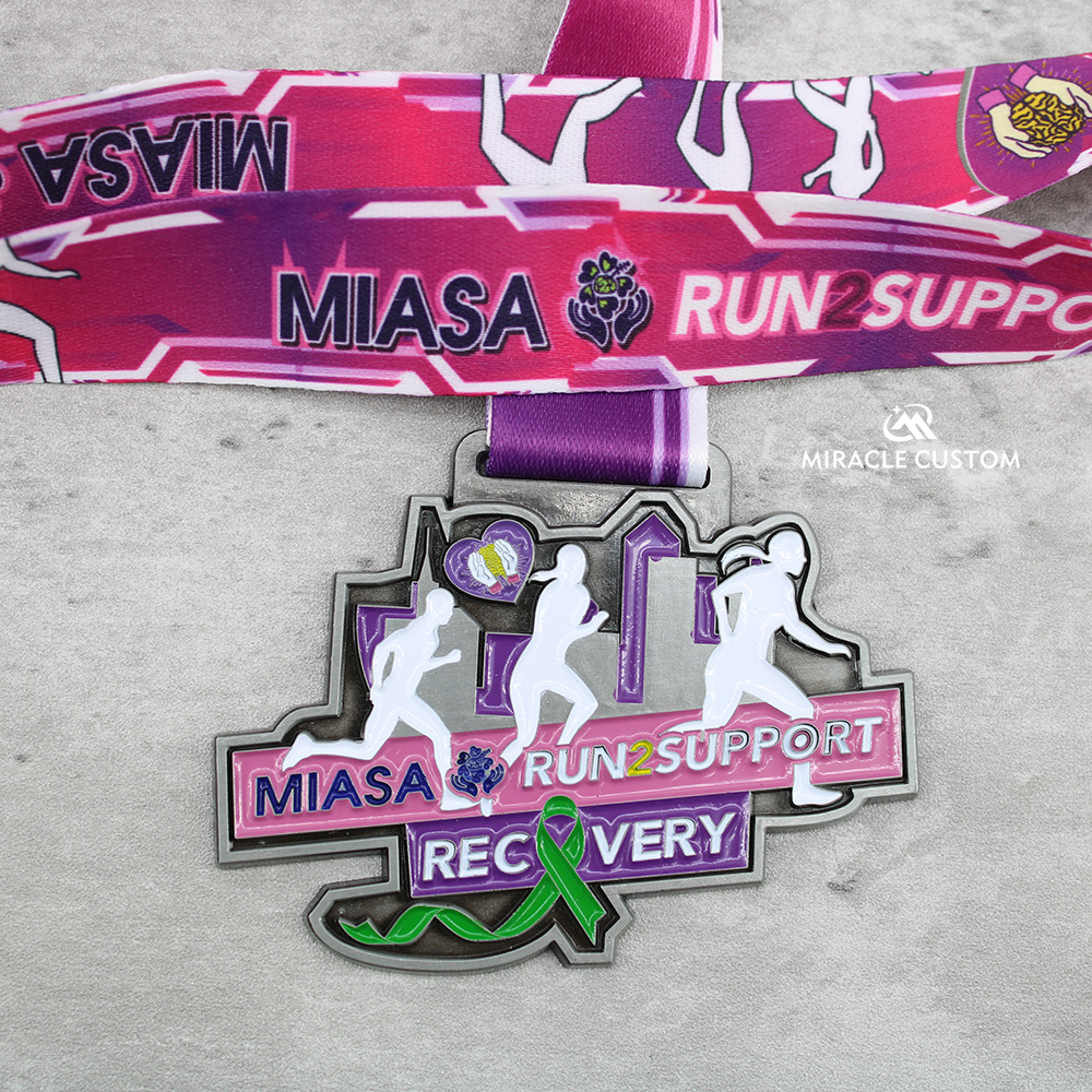 Custom Miasa Run 2 Support Recovery Fun Run Medals