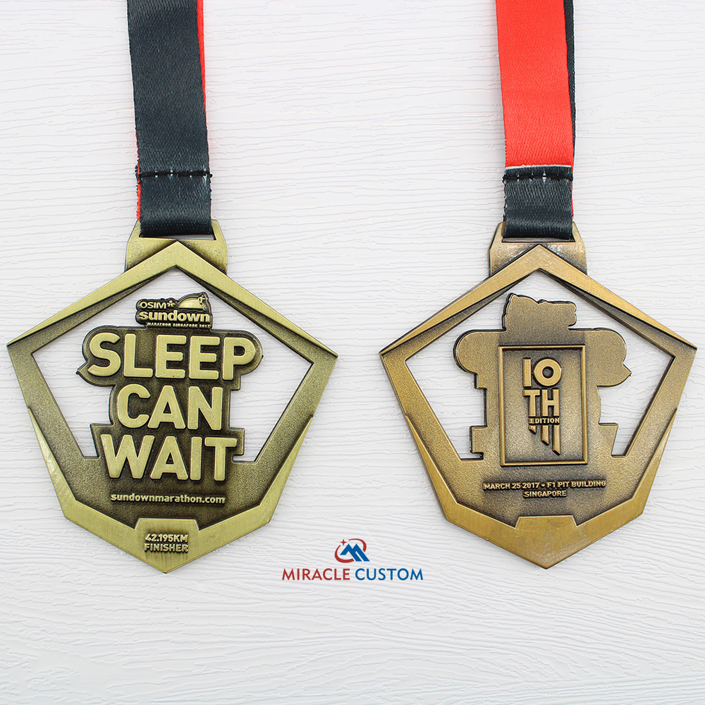 Custom OSIM Sundown Marathon Singapore 42.195KM Marathon Medals