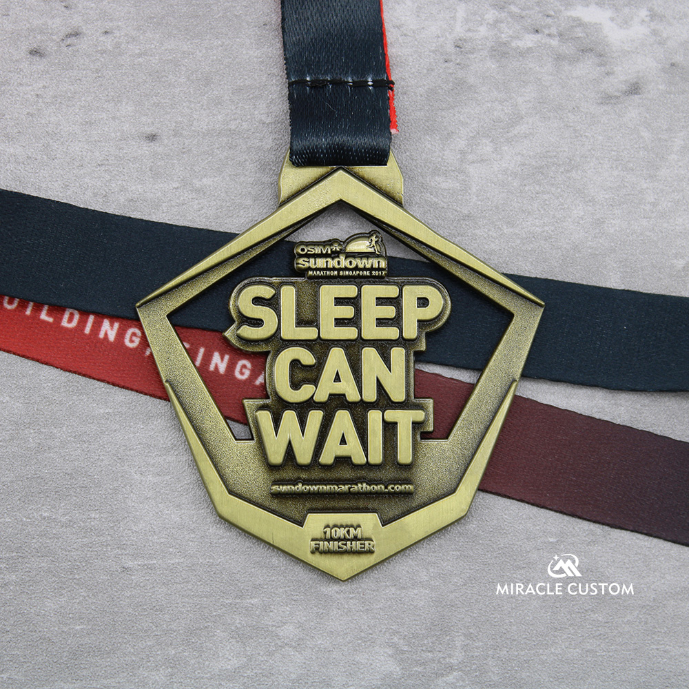 Custom OSIM Sundown Marathon Singapore 5KM 10KM Fun Run Medals