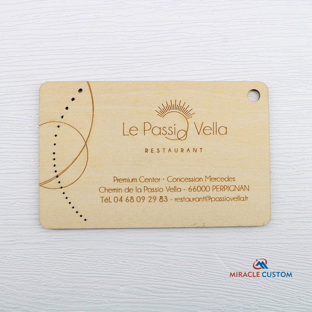 custom wooden business card