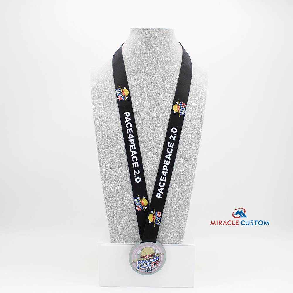 Custom pace 4 peace 2.0 5km Fun Run Finisher Medals