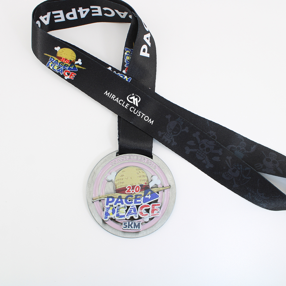 Custom pace 4 peace 2.0 5km Fun Run Finisher Medals