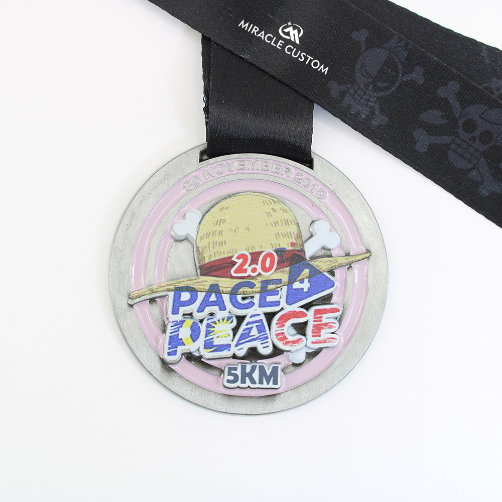 Custom pace 4 peace 2.0 5km Fun Run Finisher Medals