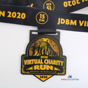 Custom JDBM Virtual Charity Run 2020 15KM Finisher Medals