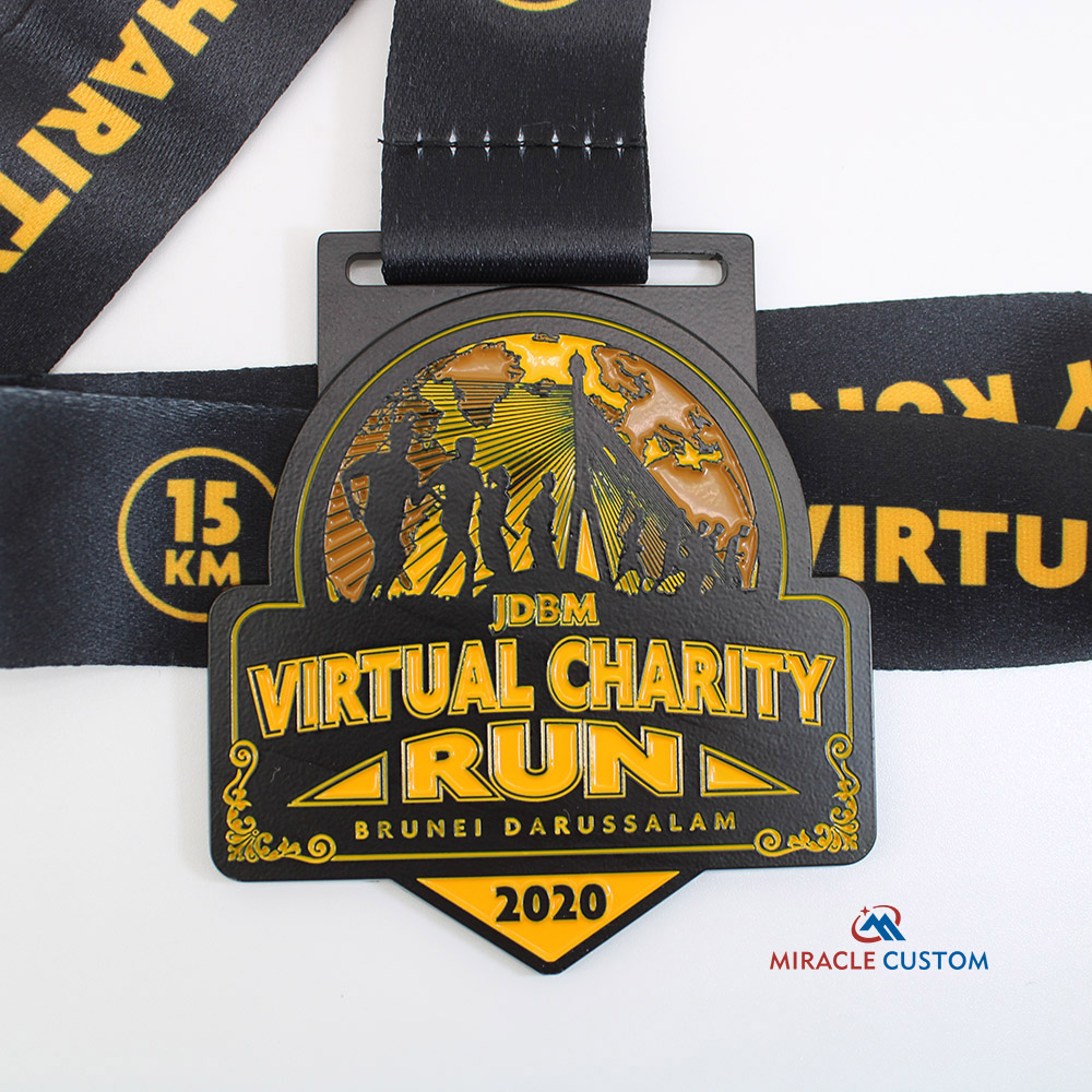 Custom JDBM Virtual Charity Run 2020 15KM Finisher Medals