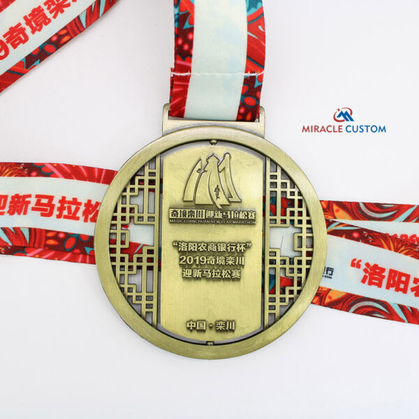 Custom 21.0975km finisher medals spin medals