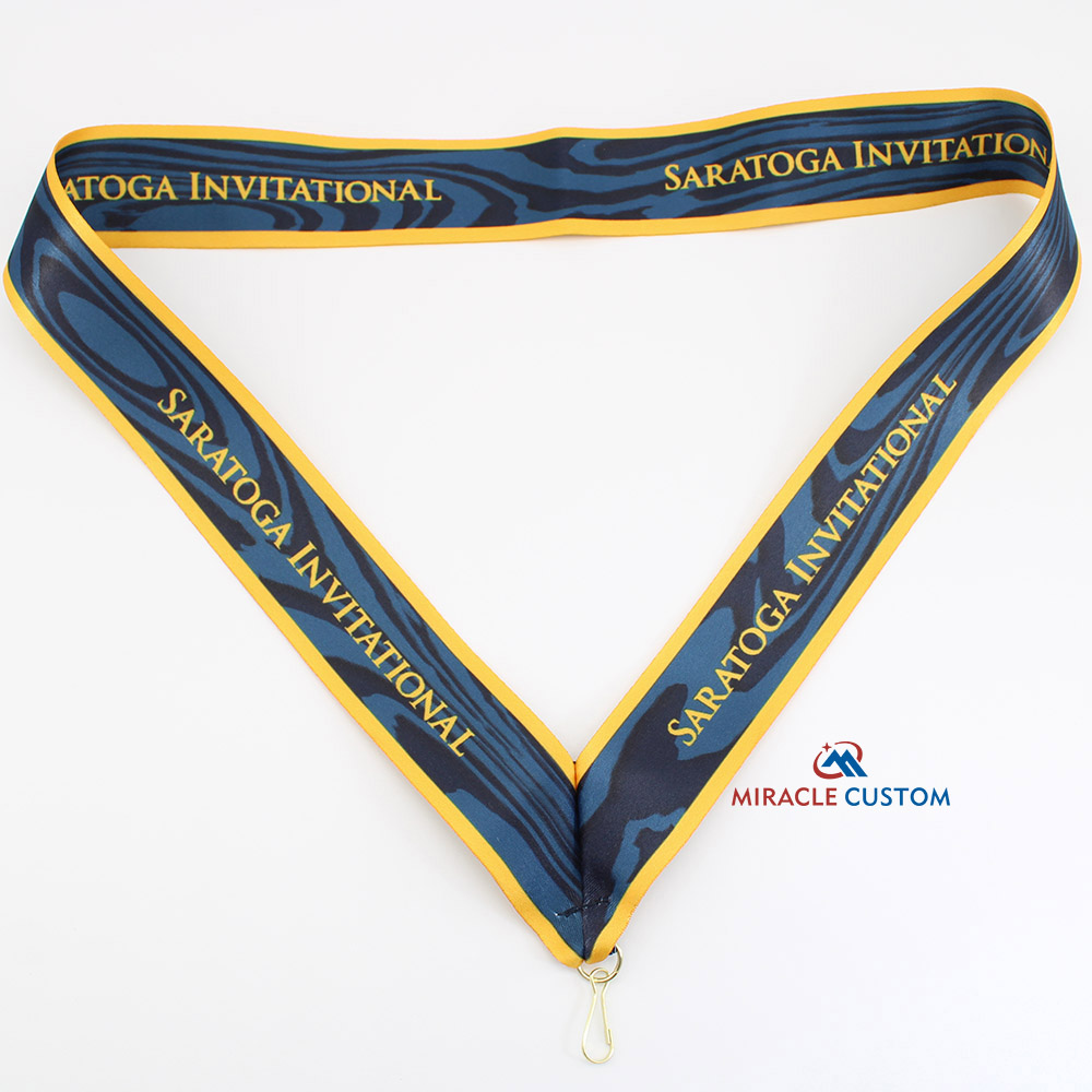 Custom V shape sublimation ribbon for medals