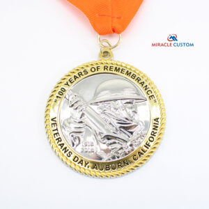 Custom 100 Years of Remembrance Veterans Day Award Medals