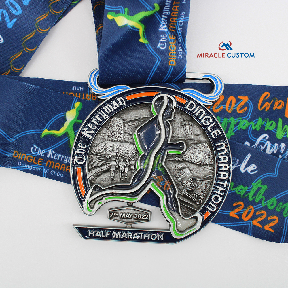 Custom Dingle Marathon Translucent Paint Spin Medals