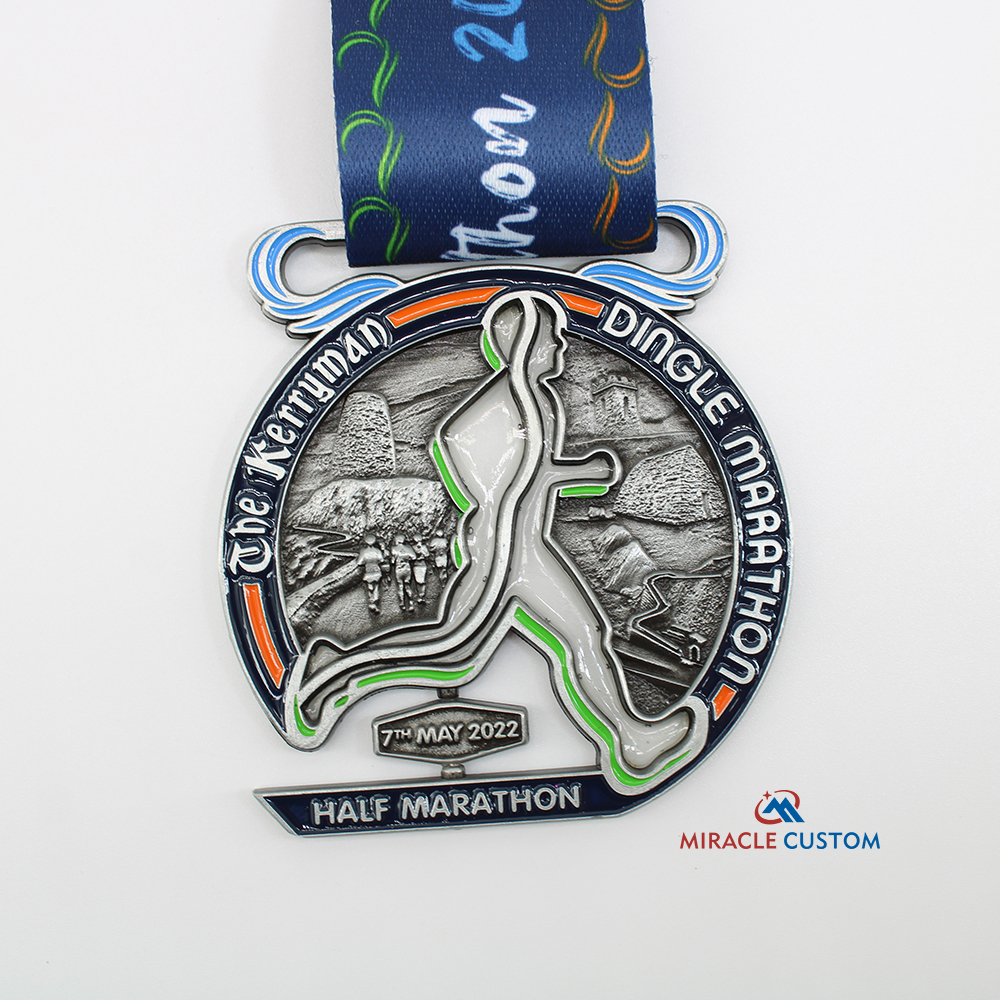 Custom Dingle Marathon Translucent Paint Spin Medals