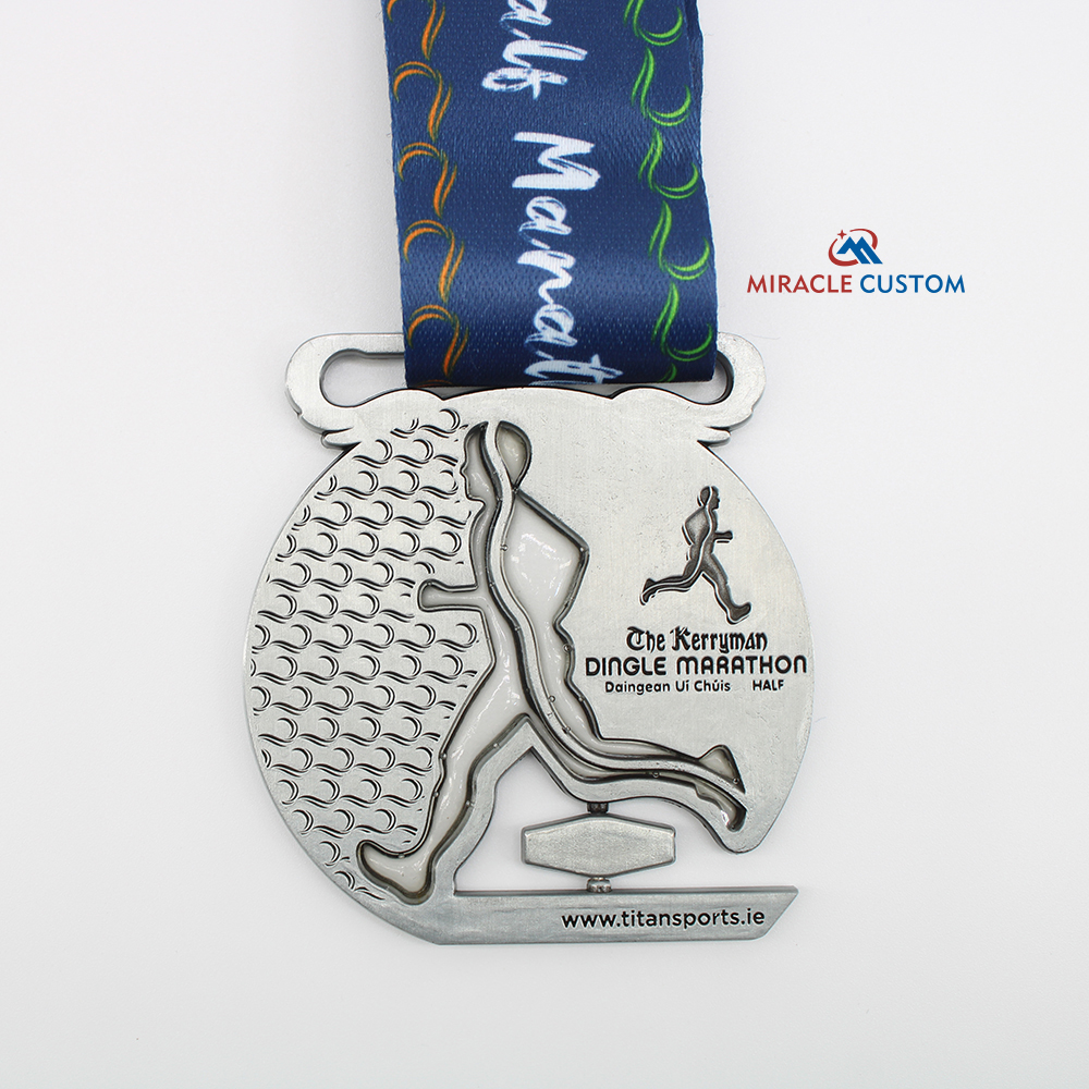 Custom Dingle Marathon Translucent Paint Spin Medals