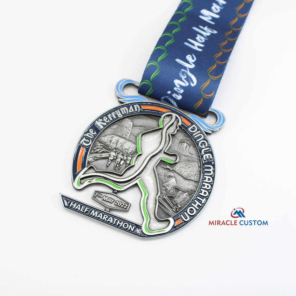 Custom Dingle Marathon Translucent Paint Spin Medals