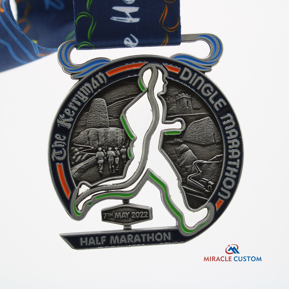 Custom Dingle Marathon Translucent Paint Spin Medals