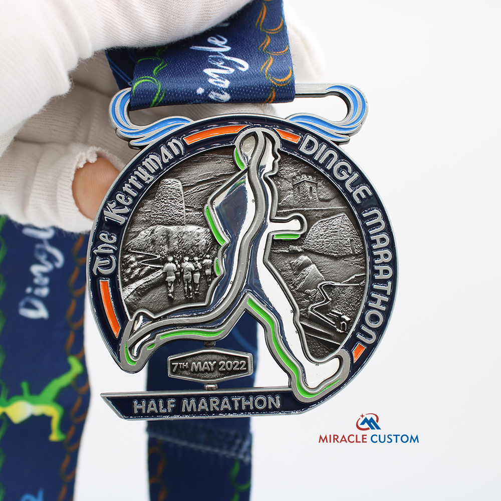 Custom Dingle Marathon Translucent Paint Spin Medals