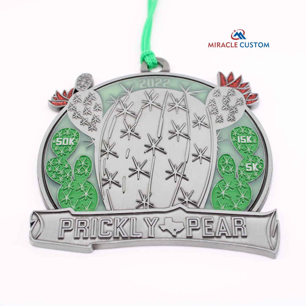 Custom Prickly Pear 50K, 15k, 5k Sports Medals