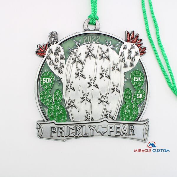 Custom Prickly Pear 50K, 15k, 5k Sports Medals