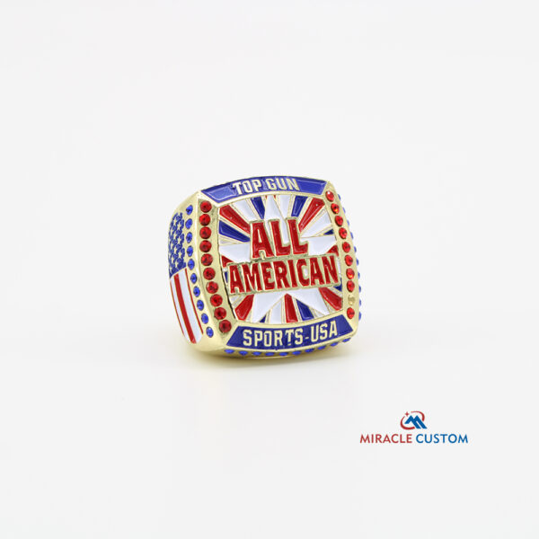 Custom Square Deluxe Rings Sports USA Rings With Stones