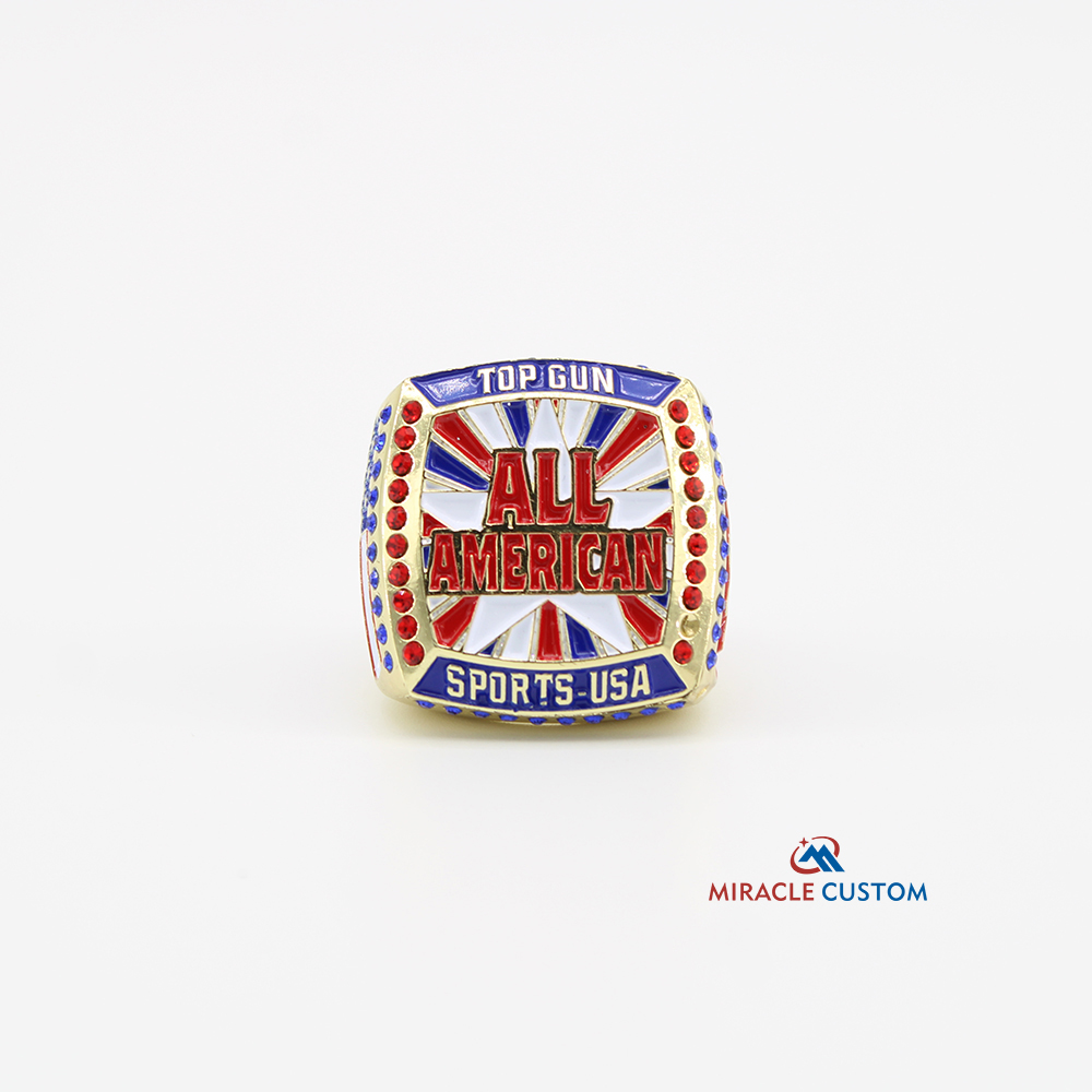 Custom Square Deluxe Rings Sports USA Rings With Stones