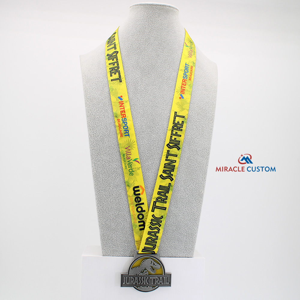 Custom Jurassic Trail Translucent Paint Fun Run Medals