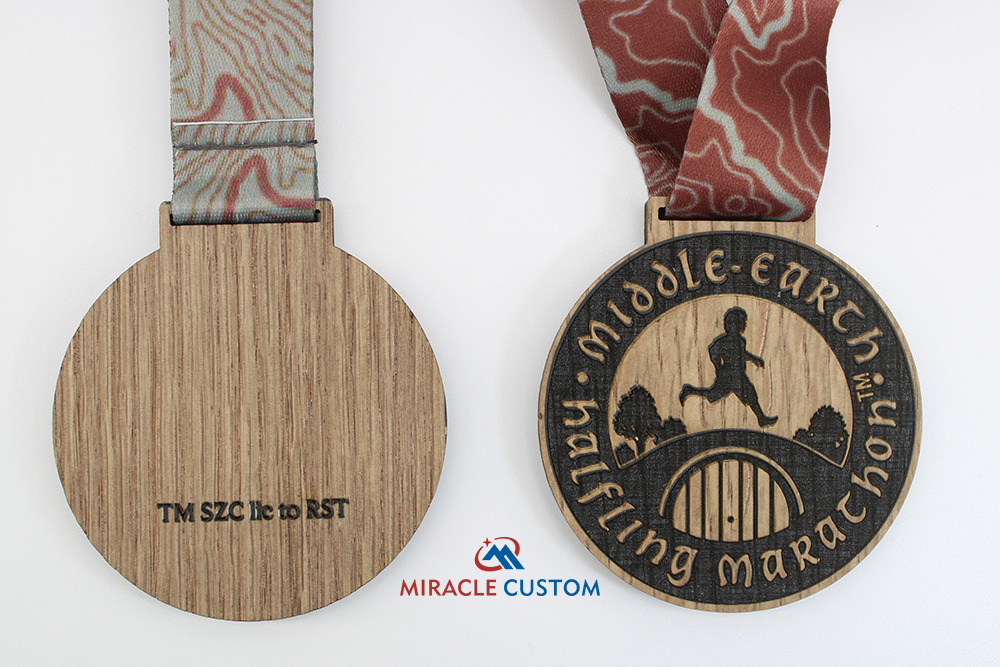 Custom Wooden Eco Engraved Marathon Medals