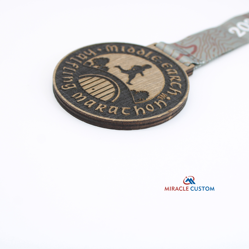 Custom Wooden Eco Engraved Marathon Medals