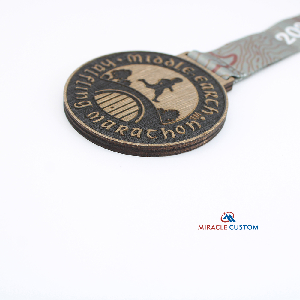Custom Wooden Eco Engraved Marathon Medals