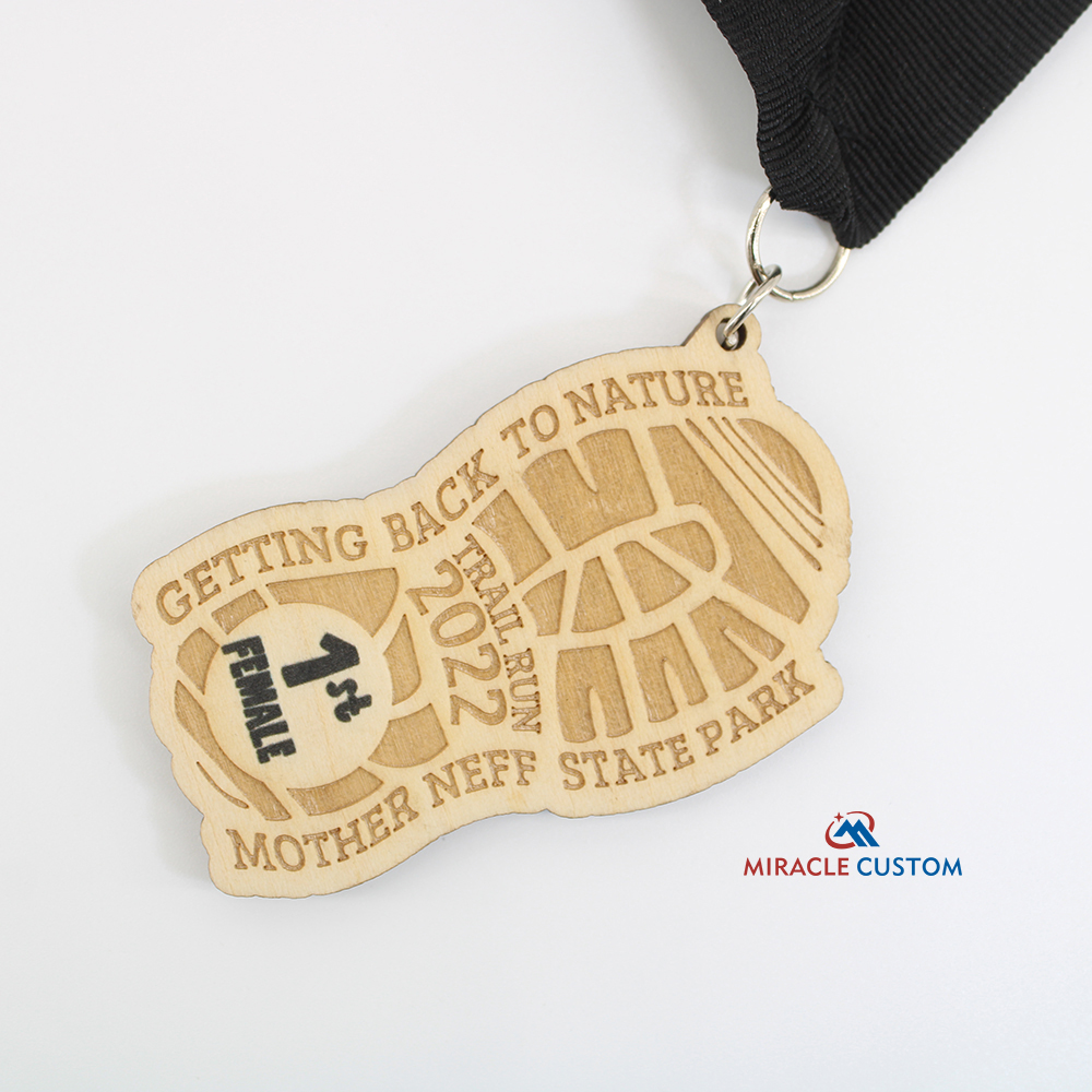 Custom Wooden Eco Engraved Sports Medals