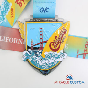 Custom Great Virtual Challenge California 2000K Running Medals