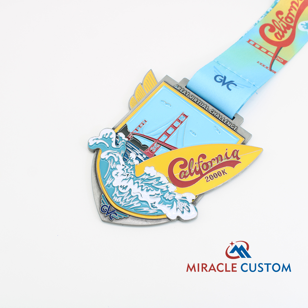 Custom Great Virtual Challenge California 2000K Running Medals