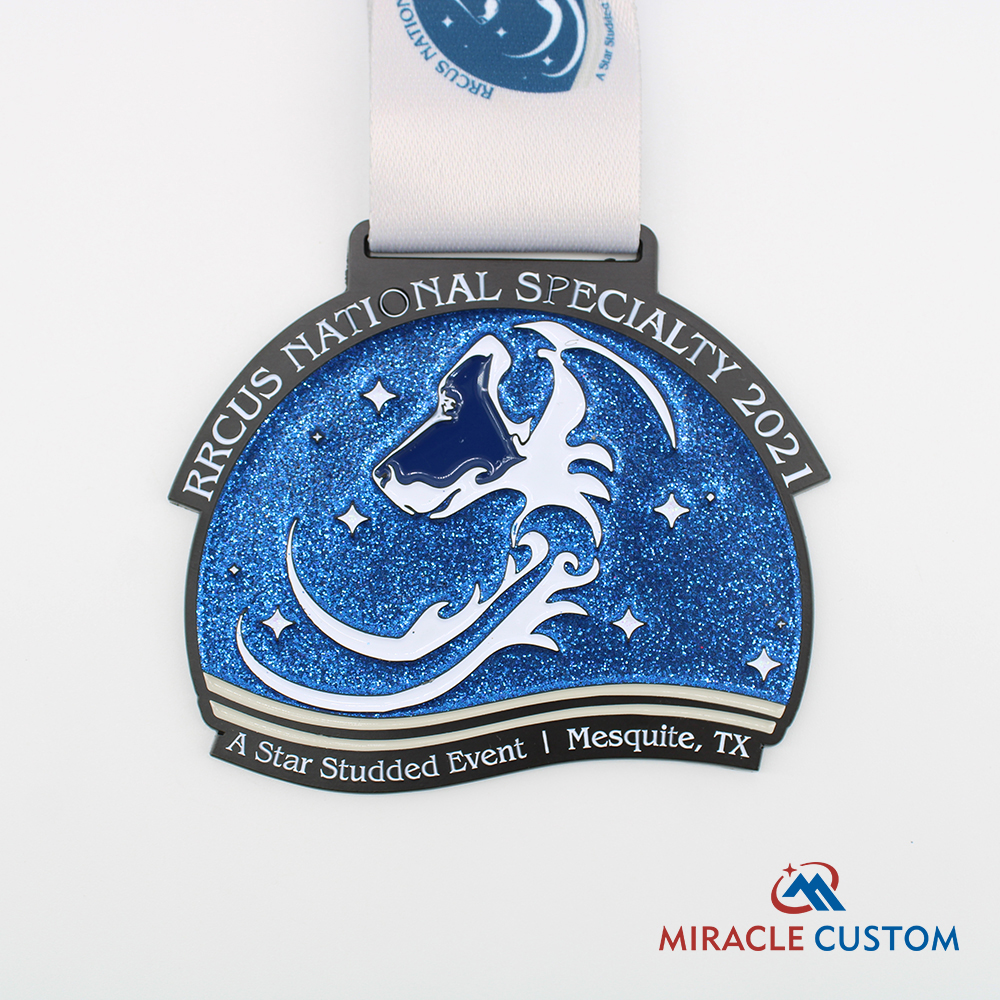 Custom A Star Studded Event Glitter Sports Medals