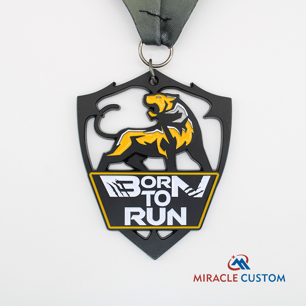 Custom Born to Run Hollowed out Black Finish Medals