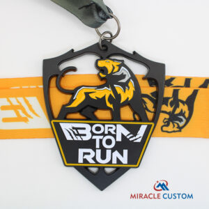 Custom Born to Run Hollowed out Black Finish Medals