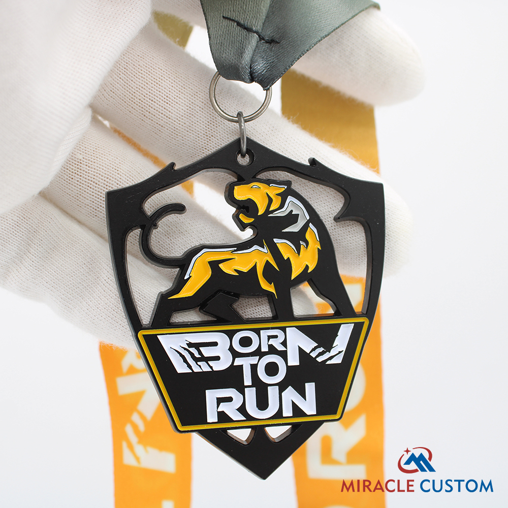 Custom Born to Run Hollowed out Black Finish Medals