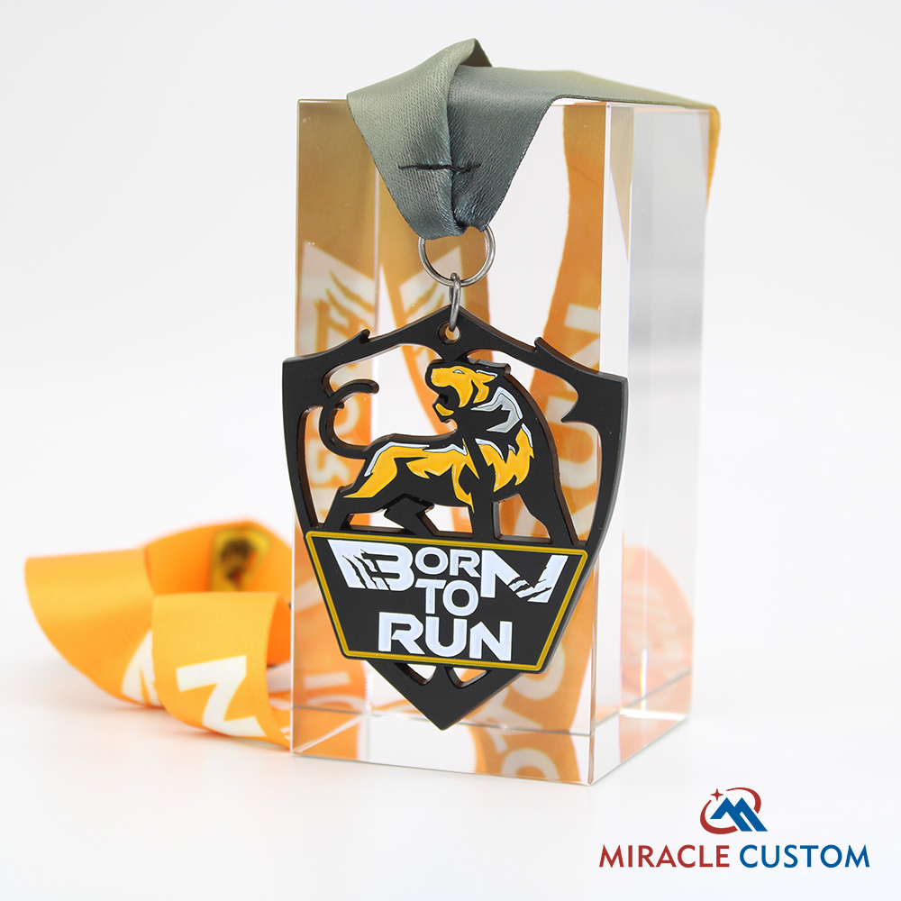 Custom Born to Run Hollowed out Black Finish Medals