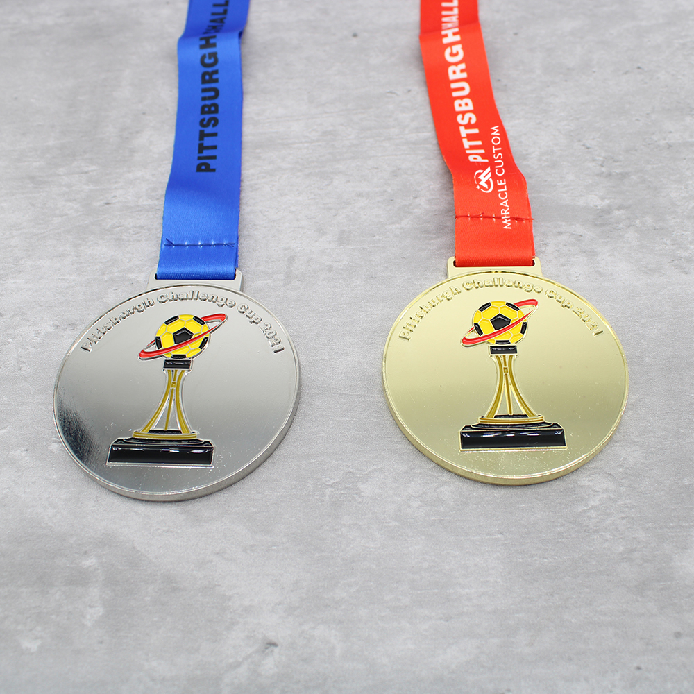 Custom Pittsburgh Challenge Cup 2021 Football Medals