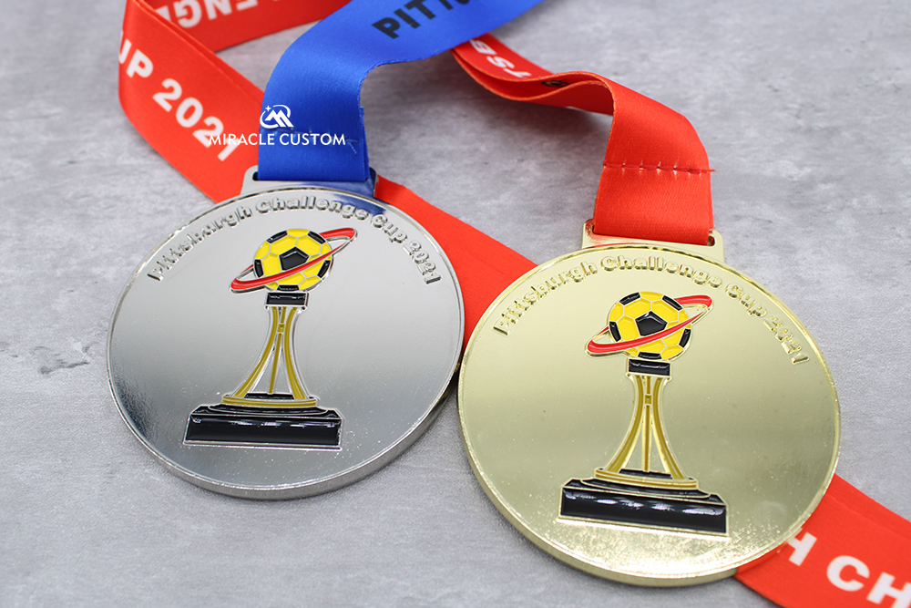 Custom Pittsburgh Challenge Cup 2021 Football Medals