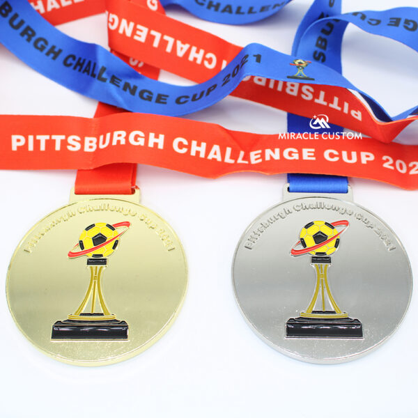 Custom Pittsburgh Challenge Cup 2021 Football Medals