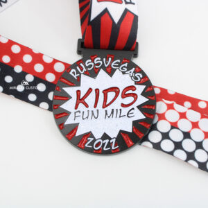 Custom Russvegas Kids Fun Mile 2022 Glitter Sports Medals