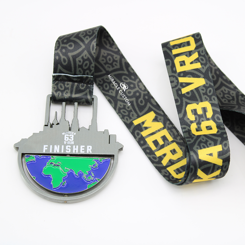 Custom Merkeka 63 Virtual Run Spin Medals