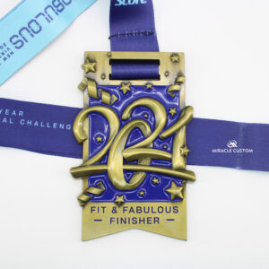 Custom Score Fit and Fabulous New Year Challenge 2021 Sports Medals