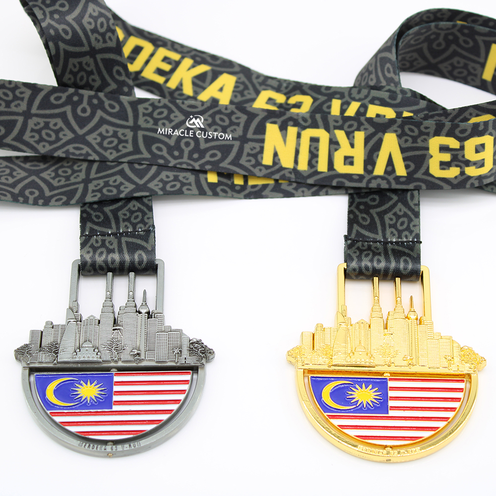 Custom Merkeka 63 Virtual Run Spin Medals