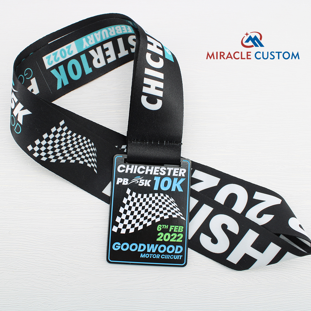 Custom Chichester 10K Black Finish Fun Run Medals