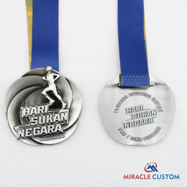 Custom KBS Hari Sukan Negara Fun Run 5KM 10KM Finisher Medals