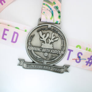 Custom Running with Rudolph KindRed Hearts Fun Run Medals